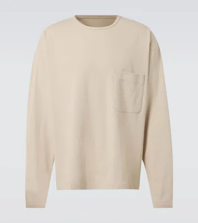 Lemaire Cotton And Linen Jersey T-shirt In Beige
