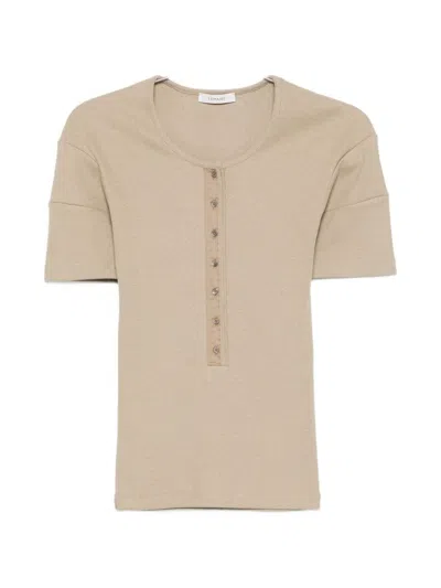 Lemaire Cotton And Linen T-shirt In Neutral