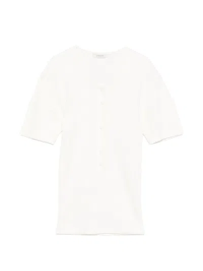 Lemaire Cotton And Linen T-shirt In White