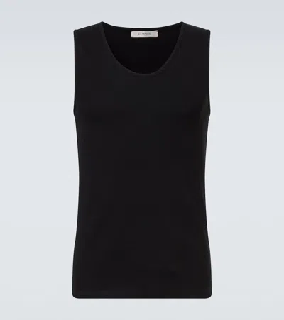 Lemaire Cotton And Linen Tank Top In Black