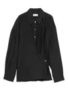 Lemaire Cotton And Silk Blend Shirt In Black