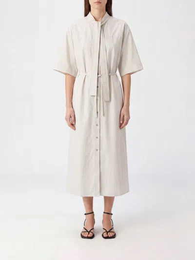 Lemaire Cotton And Silk Chemisier Dress In White