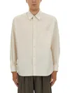 Lemaire Ivory Cotton Blend Solid Shirt In Multi