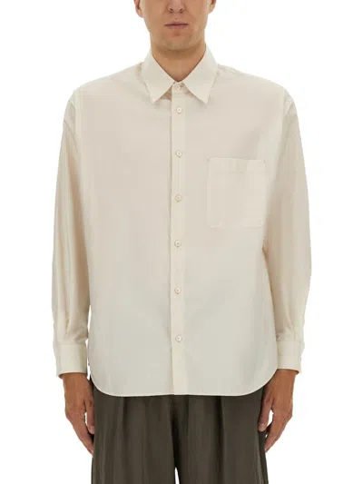 Lemaire Cotton And Silk Shirt In Neutral