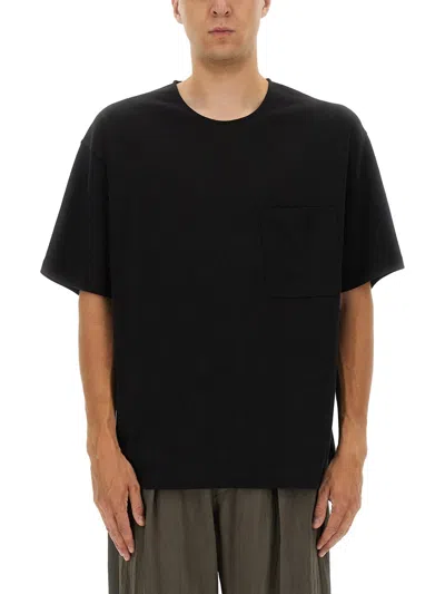 Lemaire Cotton And Silk T-shirt In Black