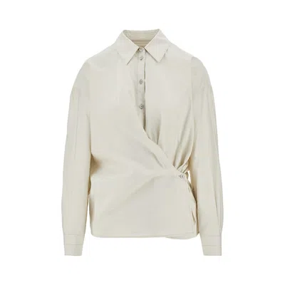 Lemaire Cotton And Silk Twisted Shirt In Neutral