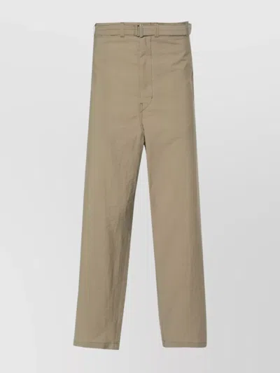Lemaire Belted Tapered Trousers In Green