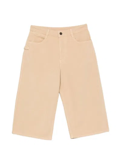 Lemaire Cotton Bermuda Shorts In Neutral