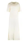 Lemaire Cotton Blend Dress With Waist Tie Detail In Neutral