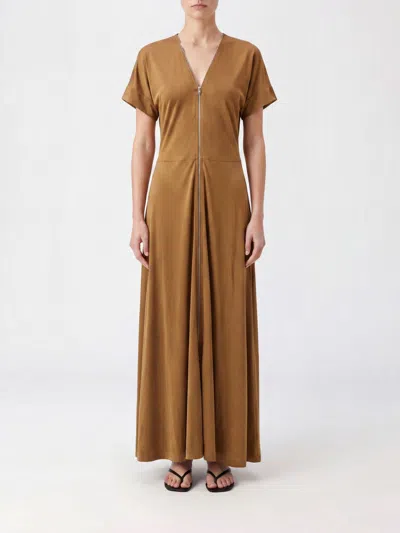 Lemaire Cotton Blend Dress In Brown
