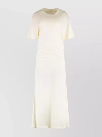 Lemaire Cotton Blend Dress With Waist Tie Detail