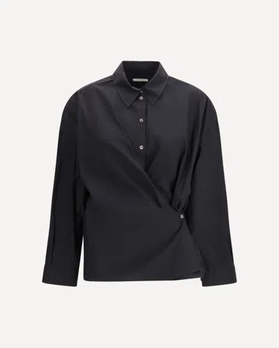 Lemaire Cotton Blend Shirt In Black
