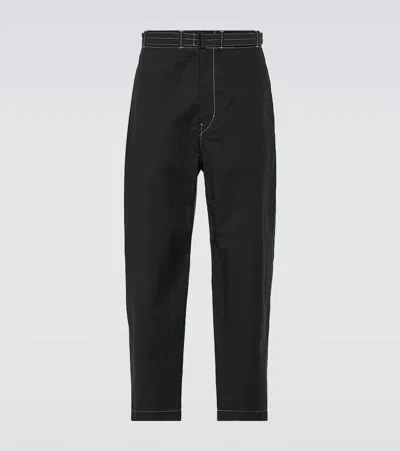Lemaire Cotton-blend Tapered Pants In Black