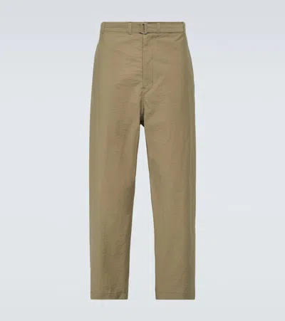 Lemaire Cotton-blend Tapered Pants In Green