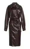 Lemaire Cotton-blend Trench Coat In Brown