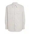 Lemaire Cotton Check Western Shirt In Gray