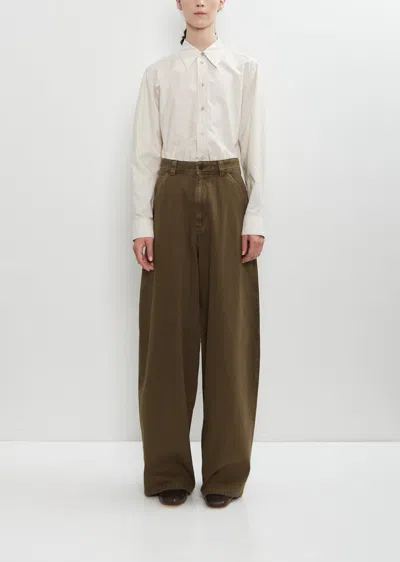 Lemaire Cotton Denim Large Pants In Metallic