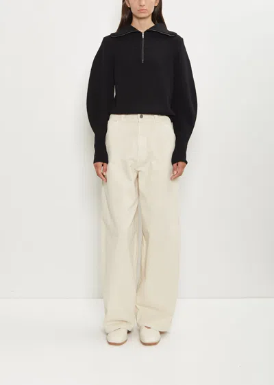 Lemaire Cotton Denim Large Pants In White