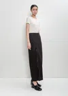 Lemaire Cotton Denim Slit Skirt In Black