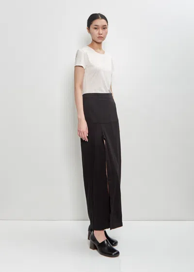 Lemaire Cotton Denim Slit Skirt In Black