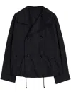 Lemaire Cotton Double-breasted Jacket In Black