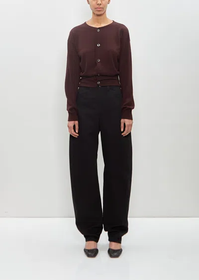Lemaire Cotton Five Pocket Twisted Pants In Black