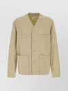 Lemaire Cotton Jacket With Long Sleeves And V Neck