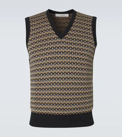 Lemaire Cotton Jacquard Sweater Vest In Multi