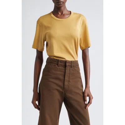 Lemaire Cotton Jersey Rib T-shirt In Yellow