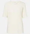 Lemaire Rib Minimalist Classic Crew Neck Cotton T-shirt In Brown