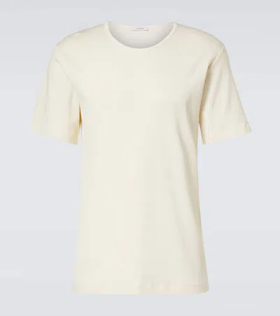 Lemaire Cotton Jersey T-shirt In Light Cream