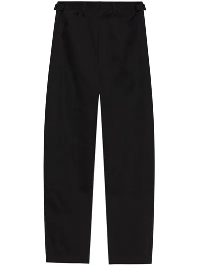 Lemaire Cotton Loose-fit Trousers In 黑色