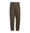 Lemaire Cotton Maxi Workwear Trousers In Brown