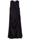Lemaire Draped Midi Dress With Side Tie Details