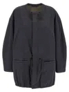 Lemaire Cotton Parka With Drawstring And Elasticated Hem In Gray