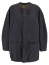 Lemaire Cotton Parka With Drawstring And Elasticated Hem In Gray