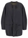 Lemaire Cotton Parka With Drawstring And Elasticated Hem In Gray