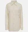 Lemaire Long-sleeve Cotton Shirt In Neutrals