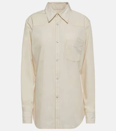 Lemaire Cotton Poplin Shirt In Neutrals