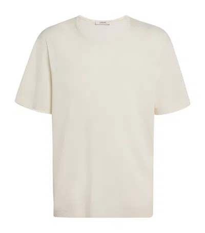 Lemaire Cotton Ribbed T-shirt In White