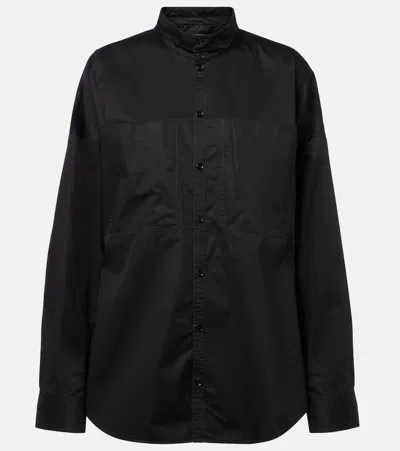 Lemaire Cotton Satin Shirt In Black