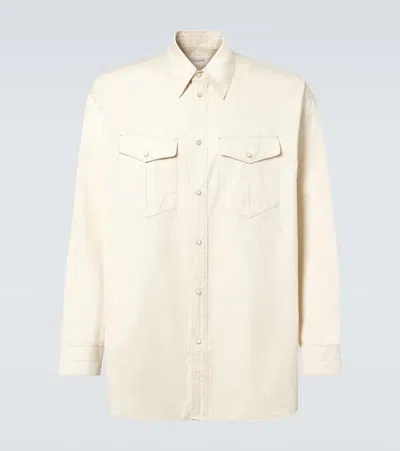 Lemaire Cotton Satin Western Shirt In Neutral