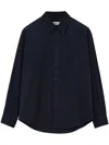 Lemaire Button-up Long-sleeve Shirt In Black