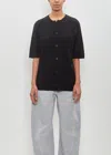 Lemaire Cotton Short Sleeve Overshirt In Black