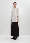 Lemaire Cotton Short Sleeve Overshirt In Stone Beige Melange