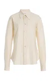 Lemaire Cotton-silk Pointed-collar Shirt In Neutral