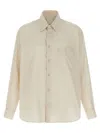 Lemaire Ivory Cotton Blend Solid Shirt In Neutral