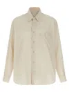 Lemaire Ivory Cotton Blend Solid Shirt In Neutral