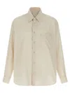Lemaire Ivory Cotton Blend Solid Shirt In Neutral