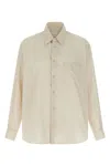 Lemaire Ivory Cotton Blend Solid Shirt In Neutral